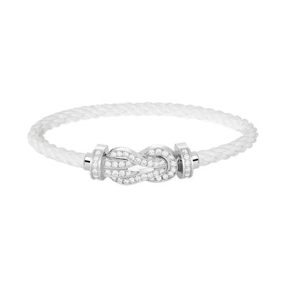 [Super CiCi ]CHANCE LARGE 8 FIGURE BUCKLE FULL DIAMOND BRACELET SILVER