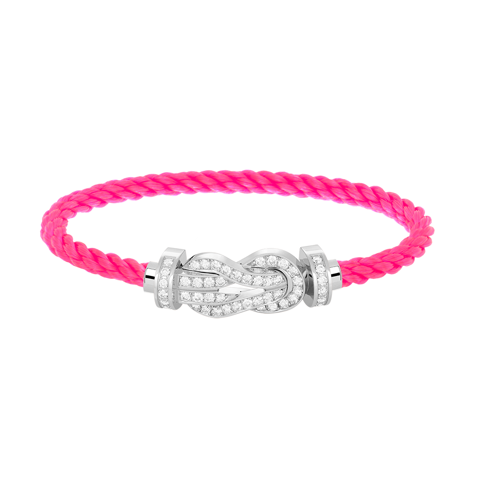 [Super CiCi ]CHANCE LARGE 8 FIGURE BUCKLE FULL DIAMOND BRACELET SILVER
