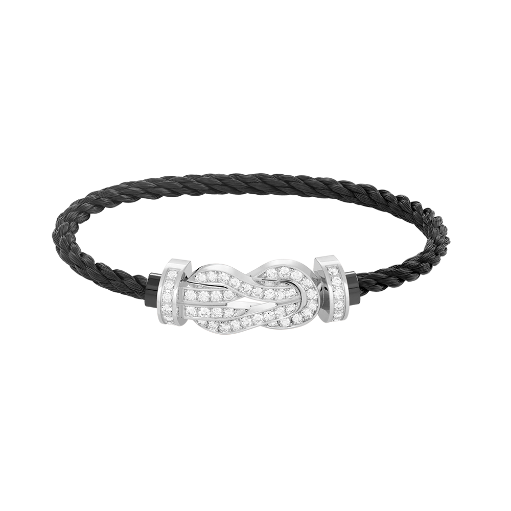 [Super CiCi ]CHANCE LARGE 8 FIGURE BUCKLE FULL DIAMOND BRACELET SILVER