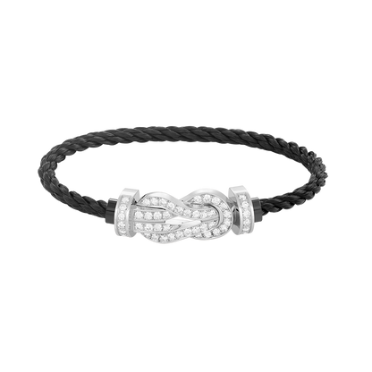 [Super CiCi ]CHANCE LARGE 8 FIGURE BUCKLE FULL DIAMOND BRACELET SILVER