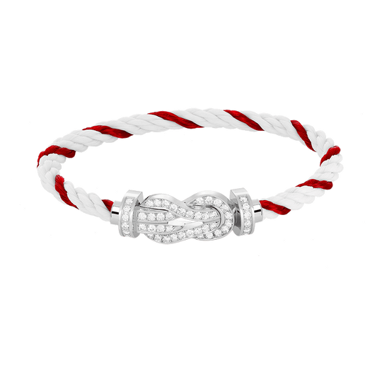 [Super CiCi ]CHANCE LARGE 8 FIGURE BUCKLE FULL DIAMOND BRACELET SILVER