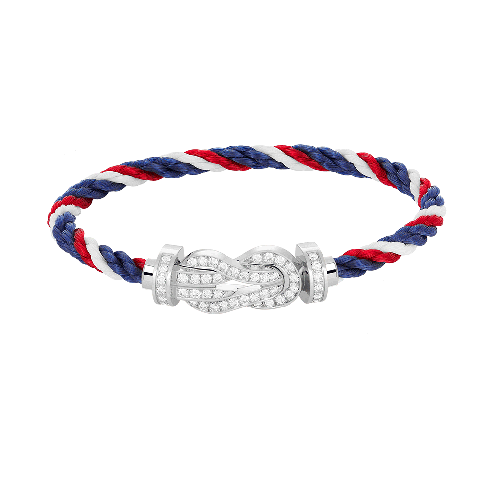 [Super CiCi ]CHANCE LARGE 8 FIGURE BUCKLE FULL DIAMOND BRACELET SILVER