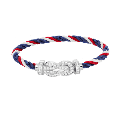 [Super CiCi ]CHANCE LARGE 8 FIGURE BUCKLE FULL DIAMOND BRACELET SILVER