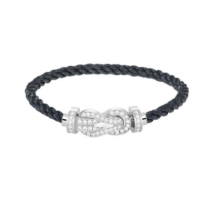 [Super CiCi ]CHANCE LARGE 8 FIGURE BUCKLE FULL DIAMOND BRACELET SILVER