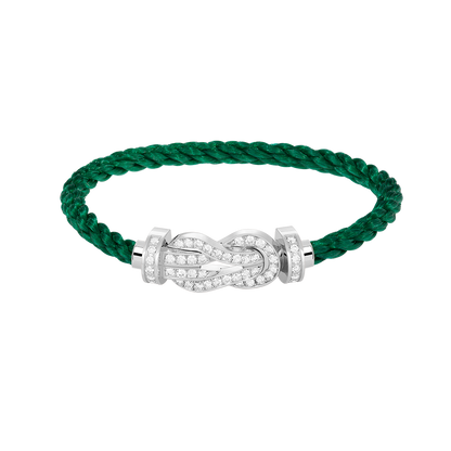 [Super CiCi ]CHANCE LARGE 8 FIGURE BUCKLE FULL DIAMOND BRACELET SILVER