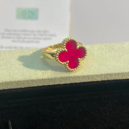 [Super CiCi]NEW CLOVER PINK ENAMEL RINGS