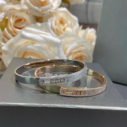 [Super CiCi]Move Noa Rose Gold Pav¨¦ Diamond Bangle Bracelet