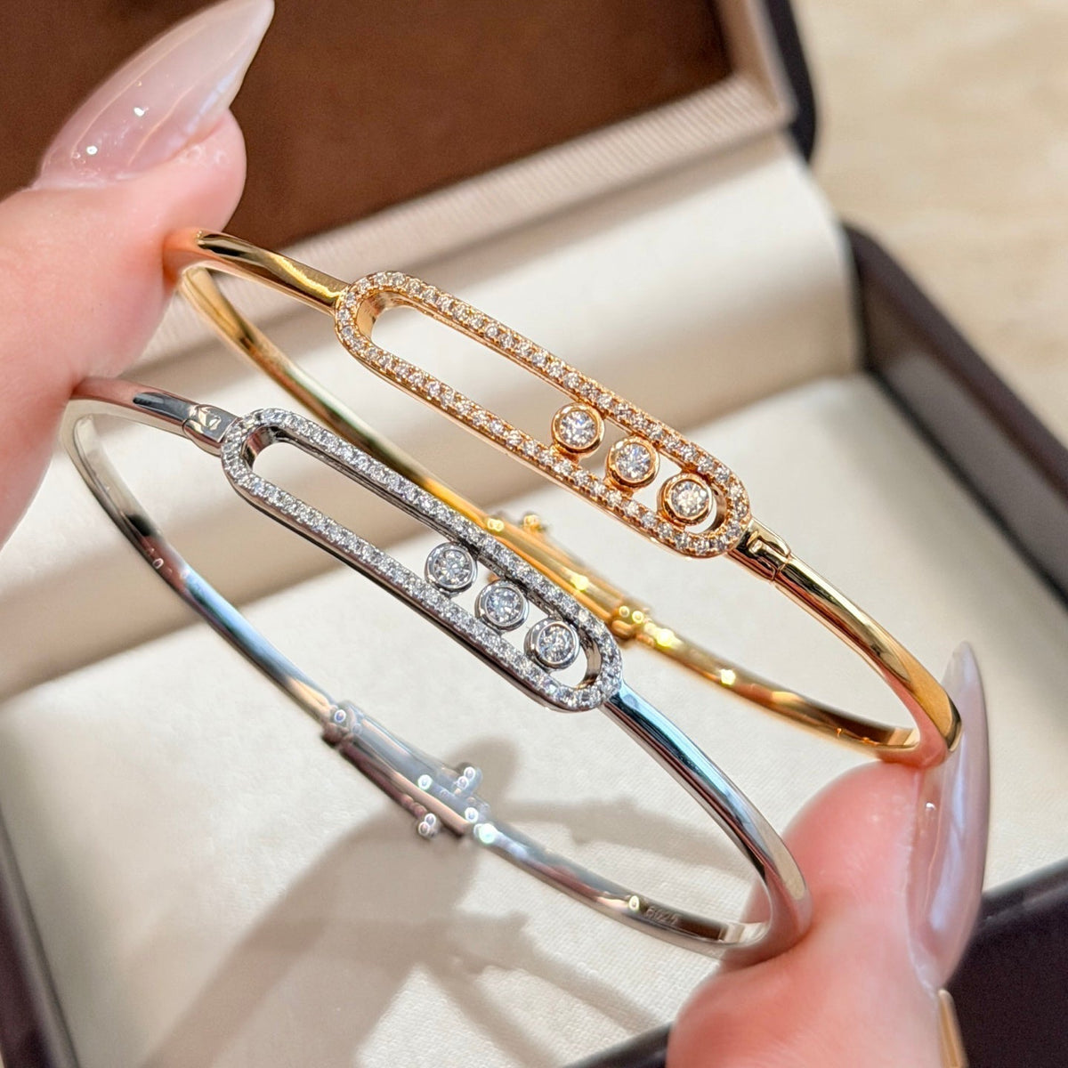 [Super CiCi]Move Pav¨¦ Diamond Bangle Bracelet M