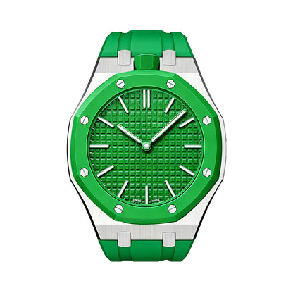 [Super CiCi]OAK POP GREEN STEEL SILICONE STRAP