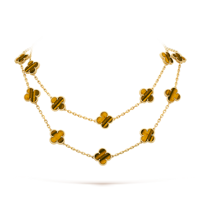 [Super CiCi ]CLOVER 20 MOTIFS TIGER EYE ROSE GOLD