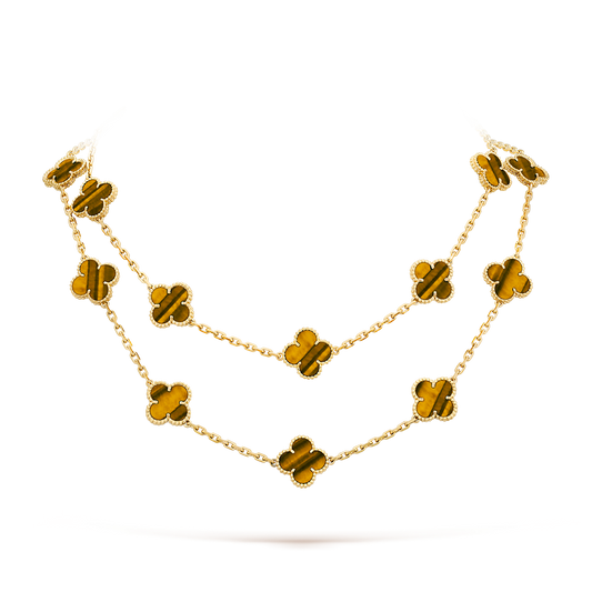 [Super CiCi ]CLOVER 20 MOTIFS TIGER EYE ROSE GOLD