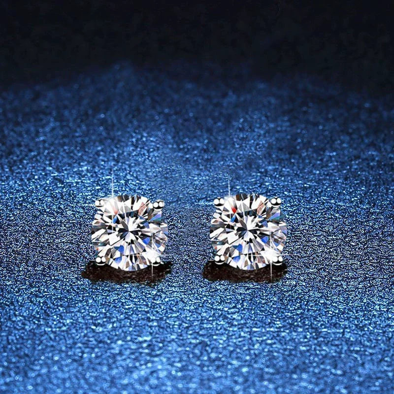 [Super CiCi]FOUR-PRONG MOISSANITE EARRINGS