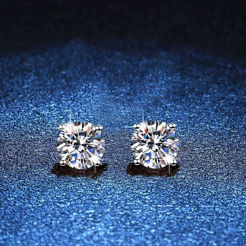 [Super CiCi]FOUR-PRONG MOISSANITE EARRINGS