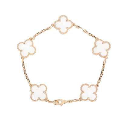 [Super CiCi ]CLOVER 5 MOTIF ROCK CRYSTAL BRACELET
