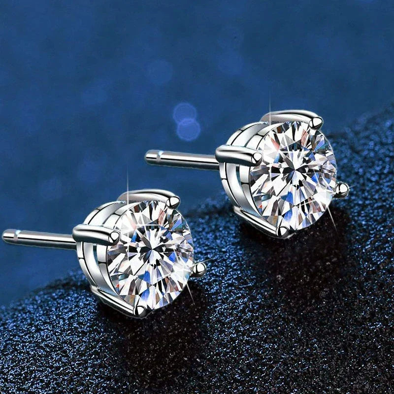 [Super CiCi]FOUR-PRONG MOISSANITE EARRINGS