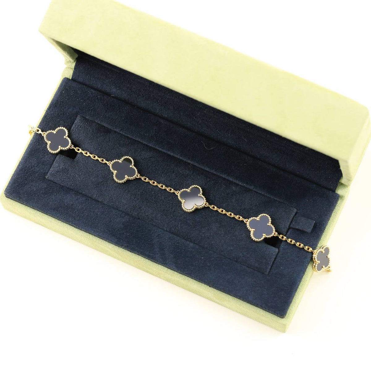 [Super CiCi ] CLOVER 5 MOTIF ONYXS BRACELET COLLECTION