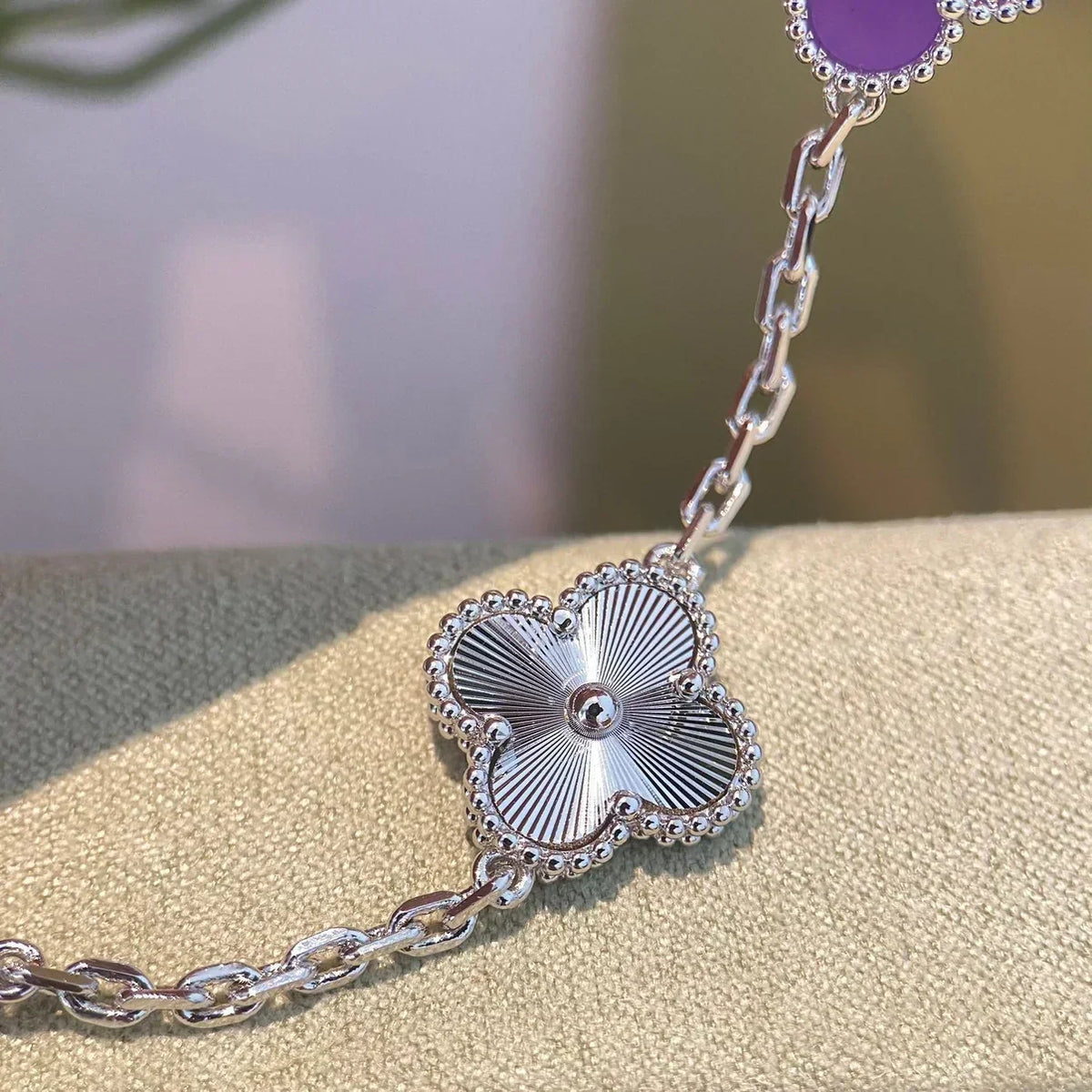 [Super CiCi ] CLOVER 5 MOTIF VIOLET BRACELET COLLECTION