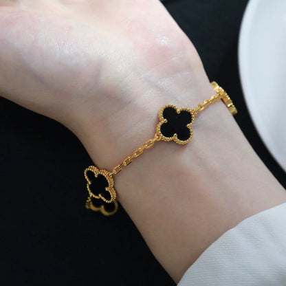 [Super CiCi ] CLOVER 5 MOTIF ONYXS BRACELET COLLECTION