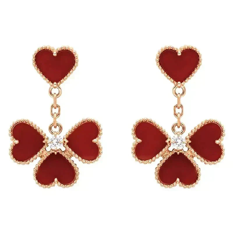 [Super CiCi ]SWEET CLOVER CARNELIAN EARRINGS