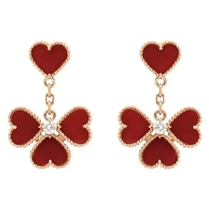 [Super CiCi ]SWEET CLOVER CARNELIAN EARRINGS