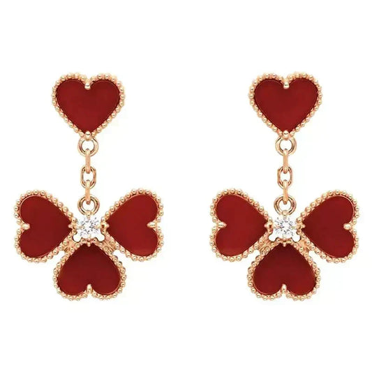 [Super CiCi ]SWEET CLOVER CARNELIAN EARRINGS