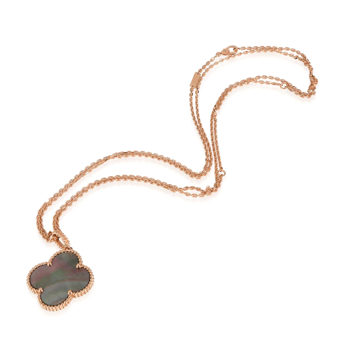 [Super CiCi ]CLOVER 25MM GOLD DARK MOP BIG CLOVER NECKLACE