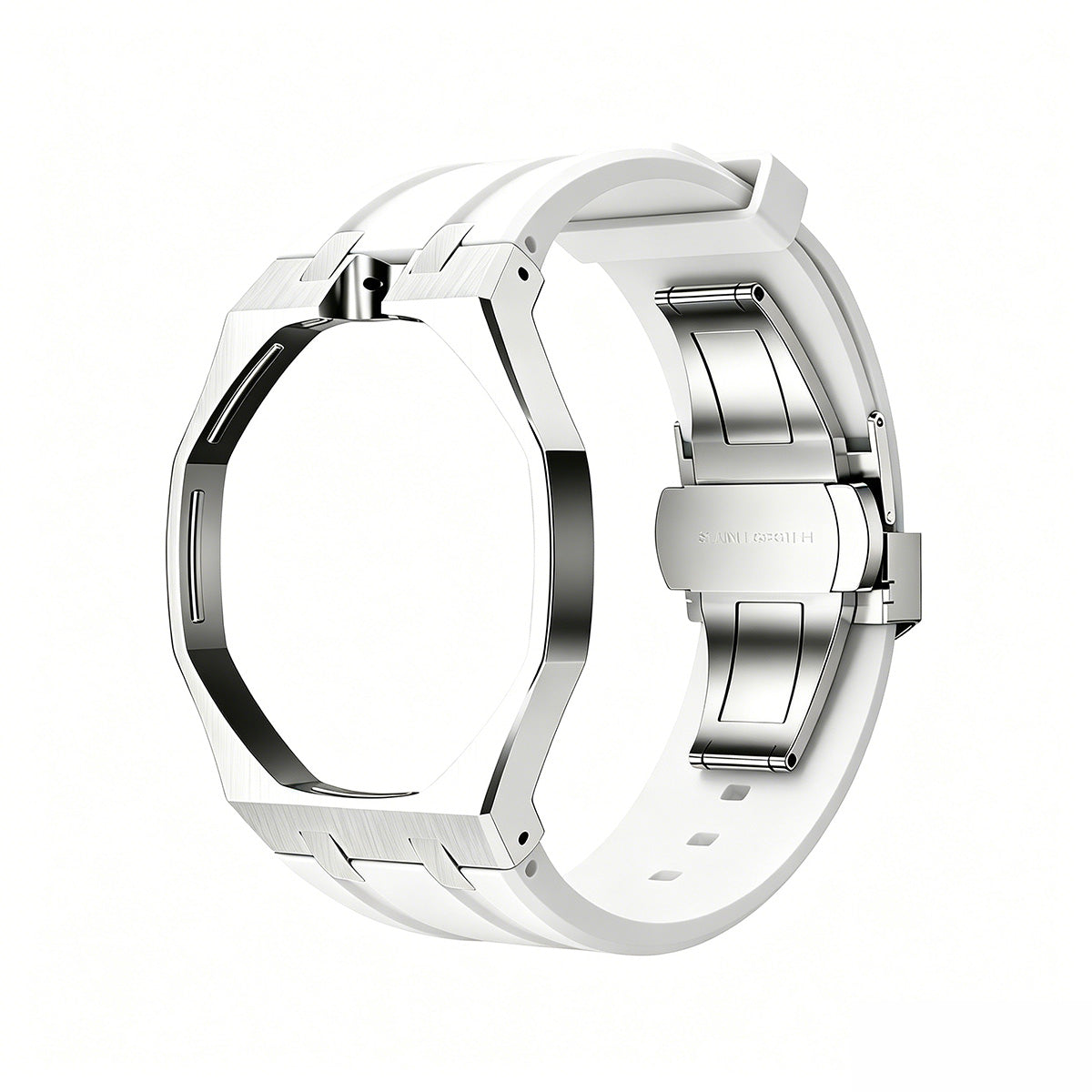 [Super CiCi]OAK POP WHITE STEEL SILICONE STRAP