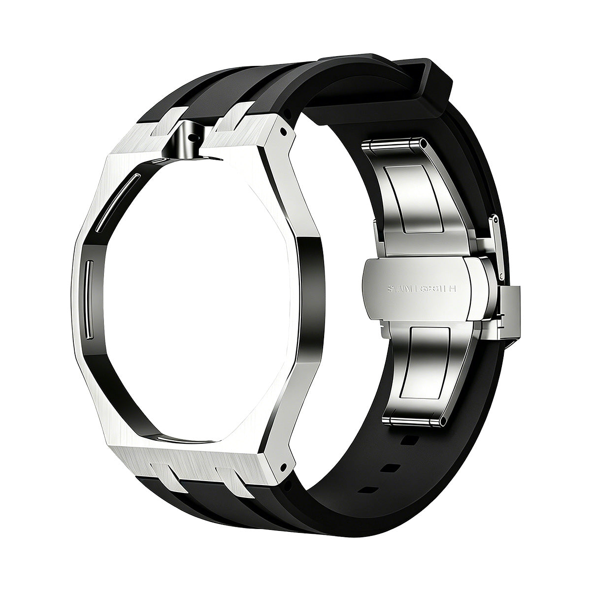 [Super CiCi]OAK POP BLACK STEEL SILICONE STRAP