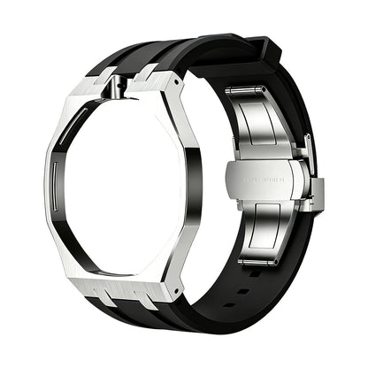[Super CiCi]OAK POP BLACK STEEL SILICONE STRAP