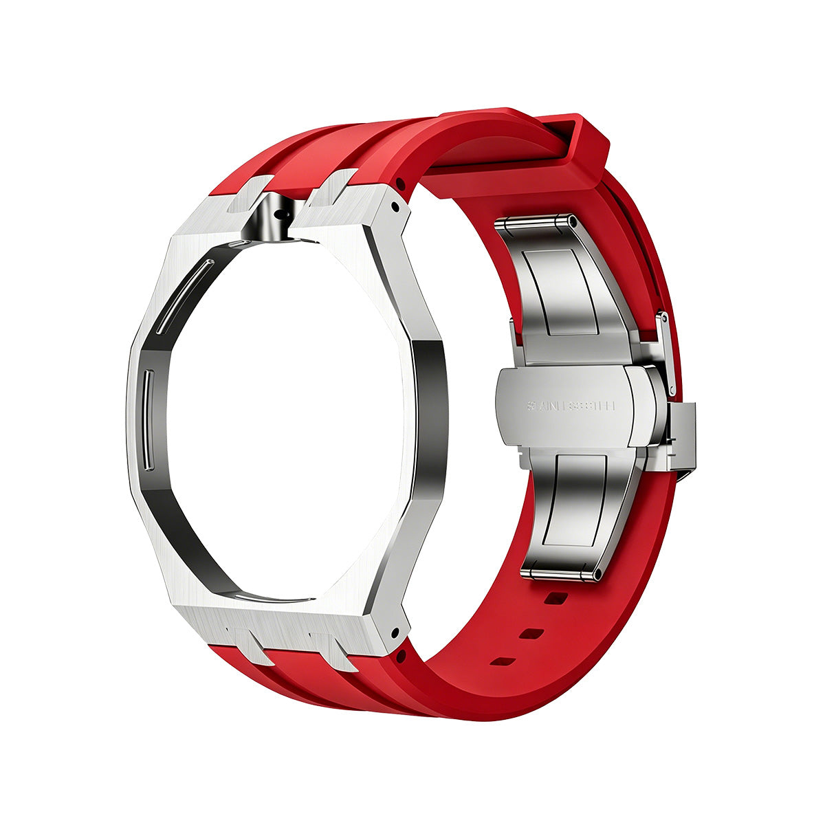 [Super CiCi]OAK POP RED STEEL SILICONE STRAP