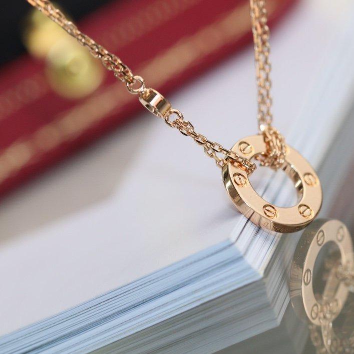 [Super CiCi ]LOVE NECKLACE ADJUSTABLE ROSE GOLD 2 DIAMOND