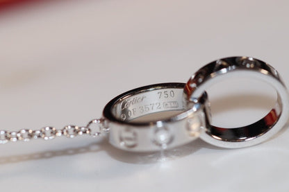 [Super CiCi ]LOVE NECKLACE PINK GOLD AND SILVER