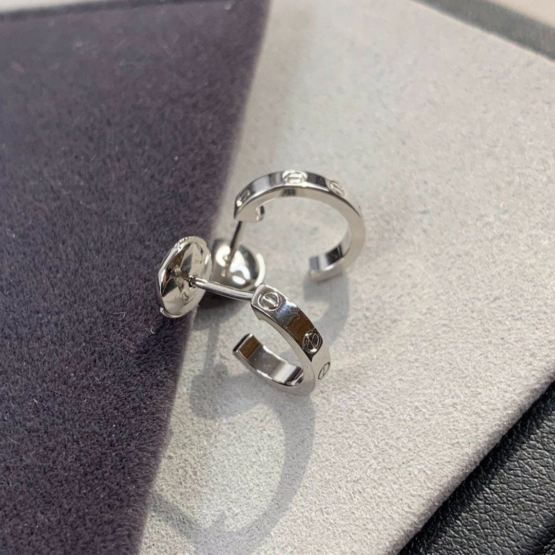 [Super CiCi ]LOVE EARRINGS 2.65MM SILVER