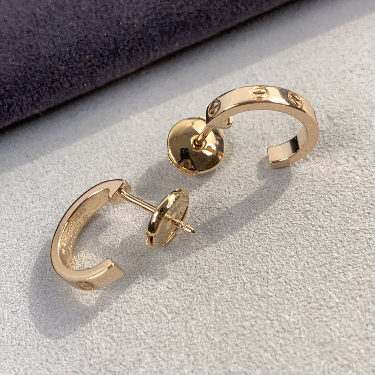 [Super CiCi ]LOVE EARRINGS 2.65MM PINK GOLD