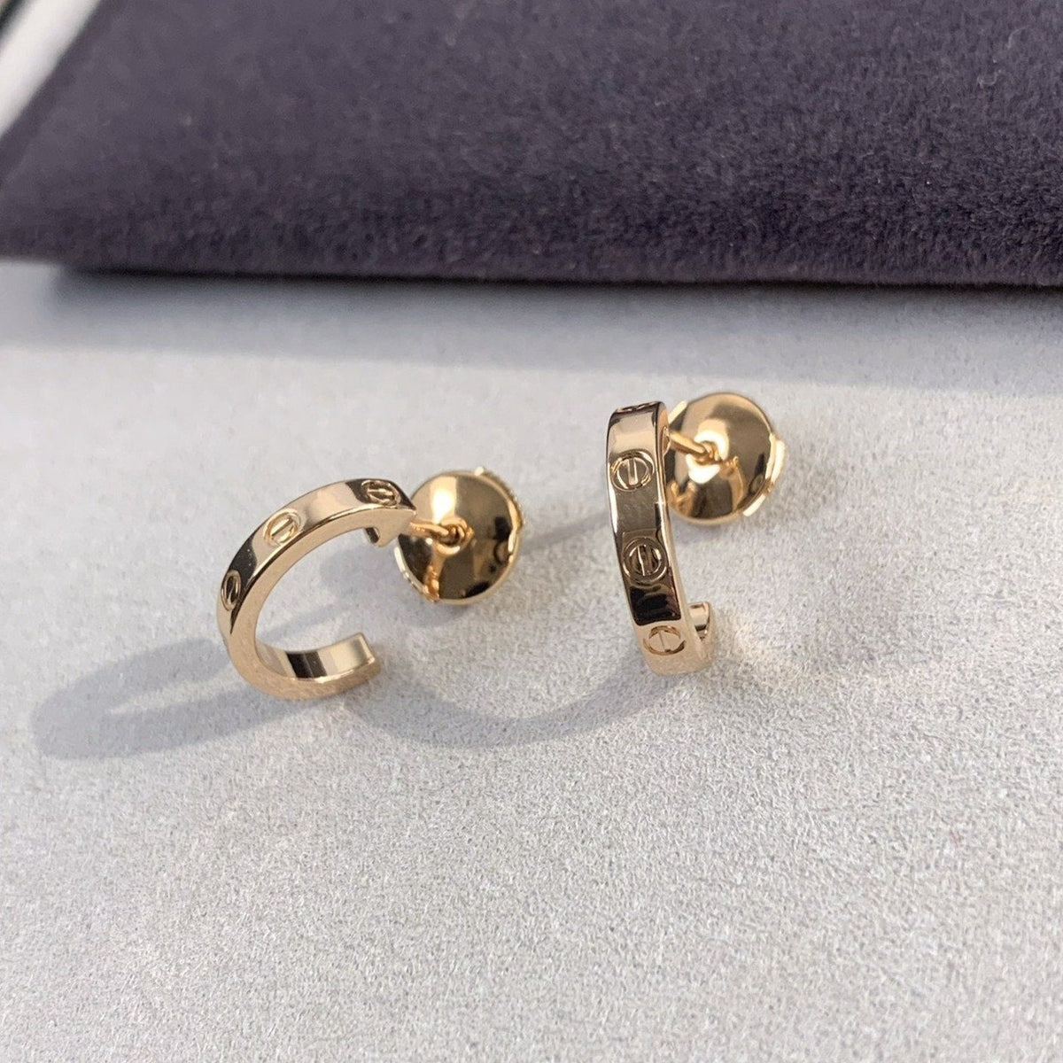 [Super CiCi ]LOVE EARRINGS 2.65MM PINK GOLD