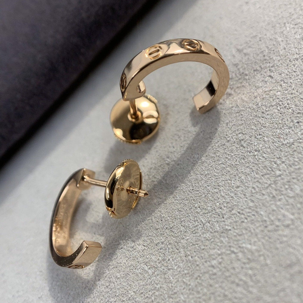 [Super CiCi ]LOVE EARRINGS 2.65MM PINK GOLD