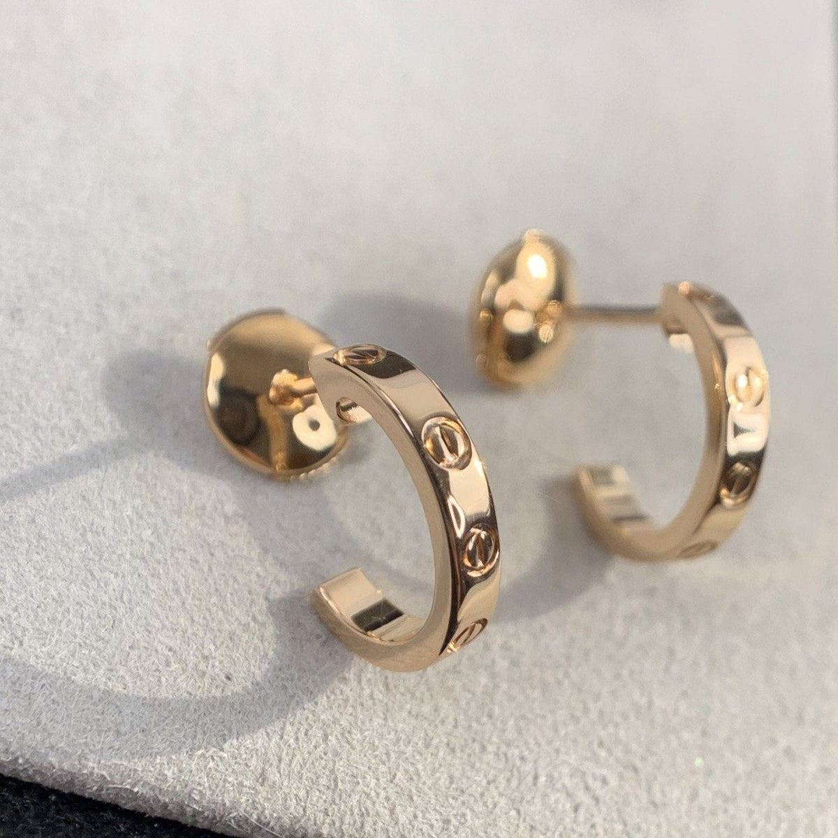 [Super CiCi ]LOVE EARRINGS 2.65MM PINK GOLD