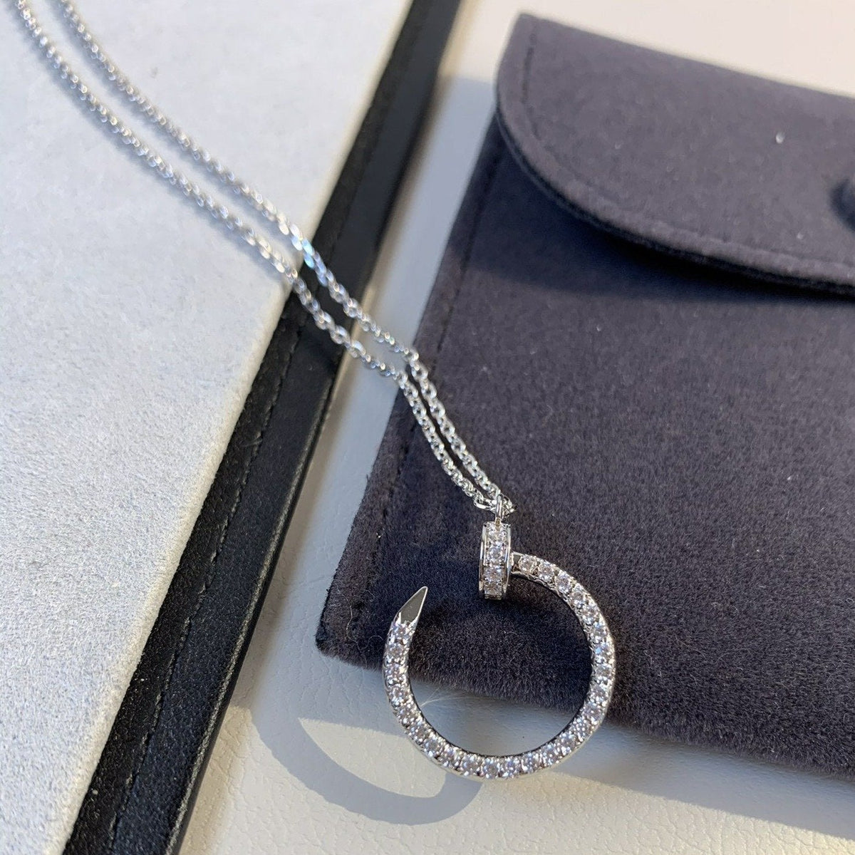 [Super CiCi ]JUSTE NECKLACE SILVER DIAMONDS