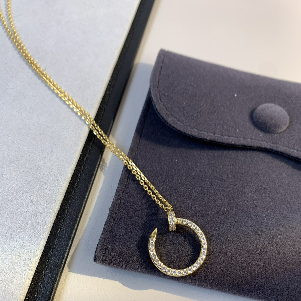[Super CiCi ]JUSTE NECKLACE GOLD DIAMONDS