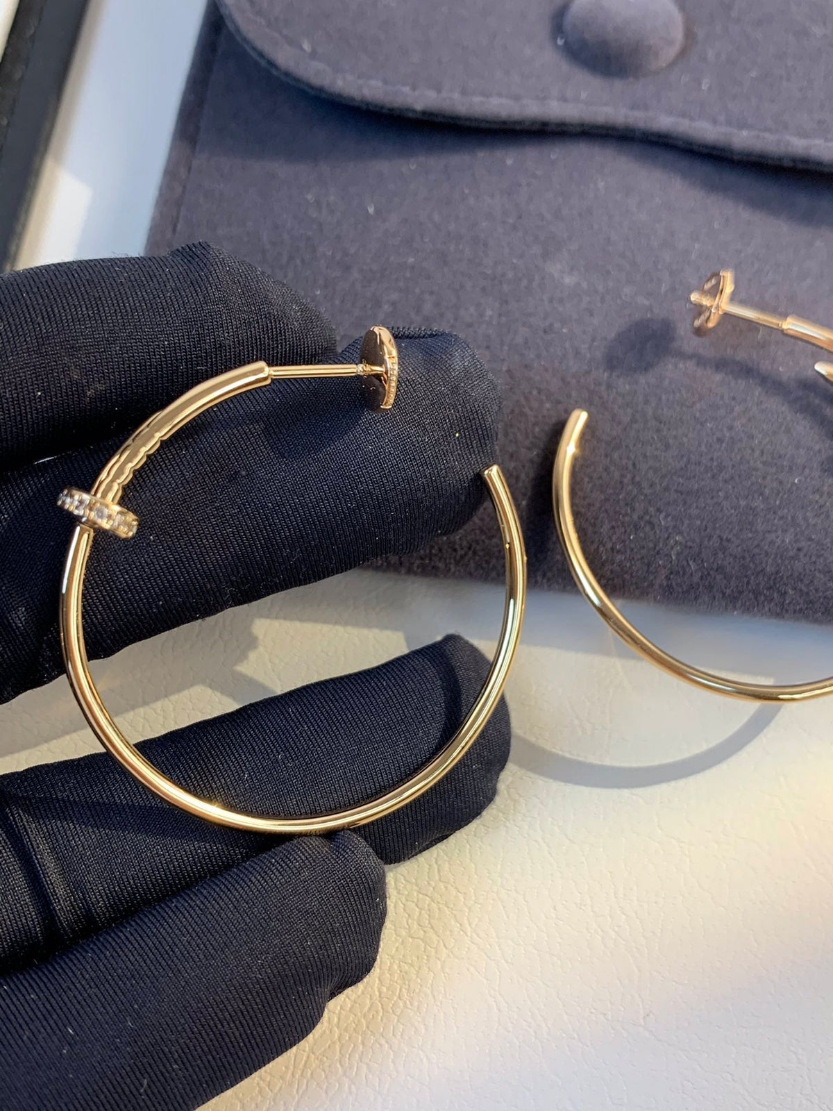 [Super CiCi ]JUSTE EARRINGS GOLD DIAMONDS 1.8MM