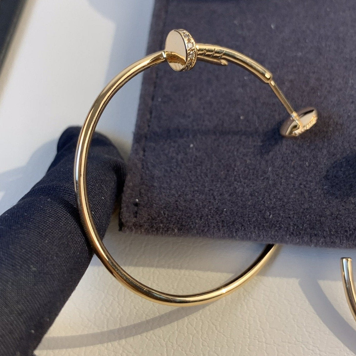 [Super CiCi ]JUSTE EARRINGS GOLD DIAMONDS 1.8MM