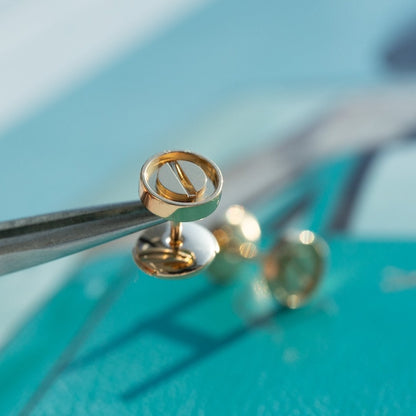 [Super CiCi ]LOVE EARRINGS PINK GOLD 10MM