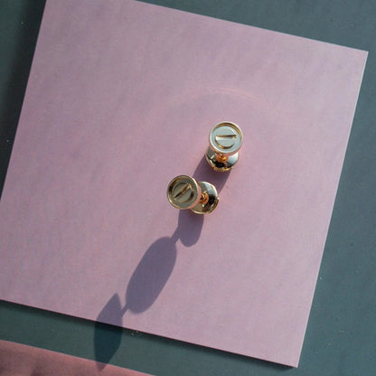 [Super CiCi ]LOVE EARRINGS PINK GOLD 10MM