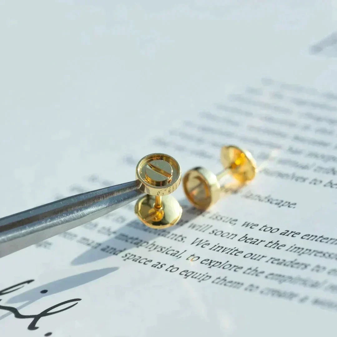 [Super CiCi ]LOVE EARRINGS GOLD 10MM