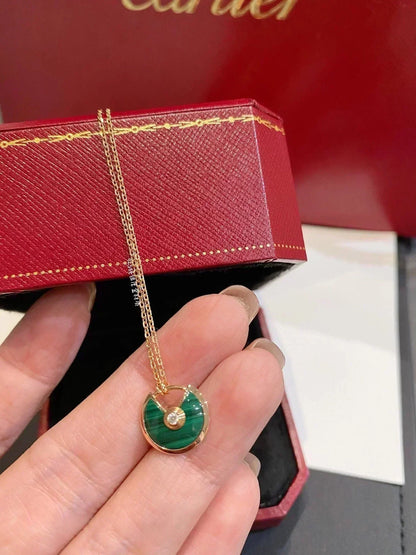 [Super CiCi ]AMULETTE ROSE GOLD MALACHITE NECKLACE