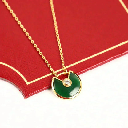 [Super CiCi ]AMULETTE GOLD MALACHITE NECKLACE
