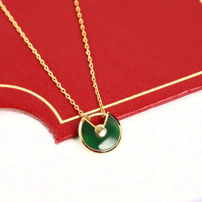 [Super CiCi ]AMULETTE GOLD MALACHITE NECKLACE