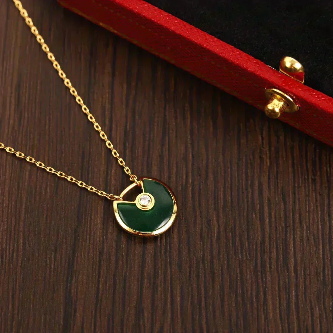 [Super CiCi ]AMULETTE GOLD MALACHITE NECKLACE