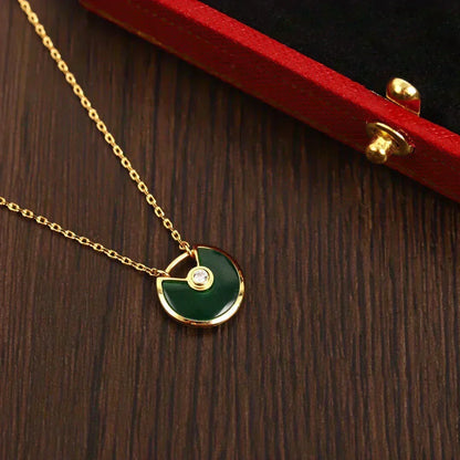 [Super CiCi ]AMULETTE GOLD MALACHITE NECKLACE