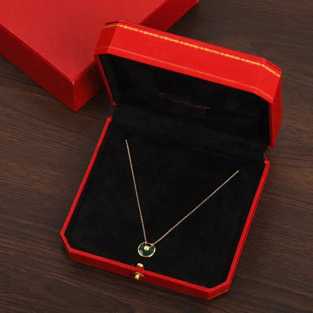 [Super CiCi ]AMULETTE GOLD MALACHITE NECKLACE